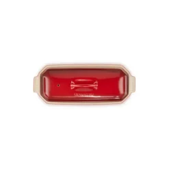 LE CREUSET Terrine Rectangulaire avec presse 28 cm Cerise céramique Outlet
