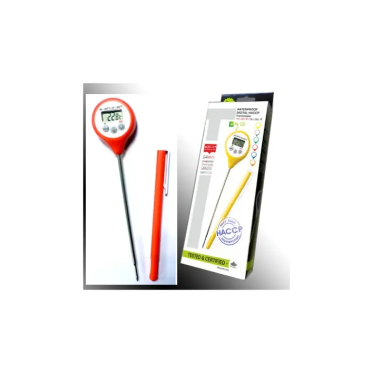 ALLA FRANCE Thermomètre Digital étanche à sonde HACCP rouge -50°C à +200°C Hot