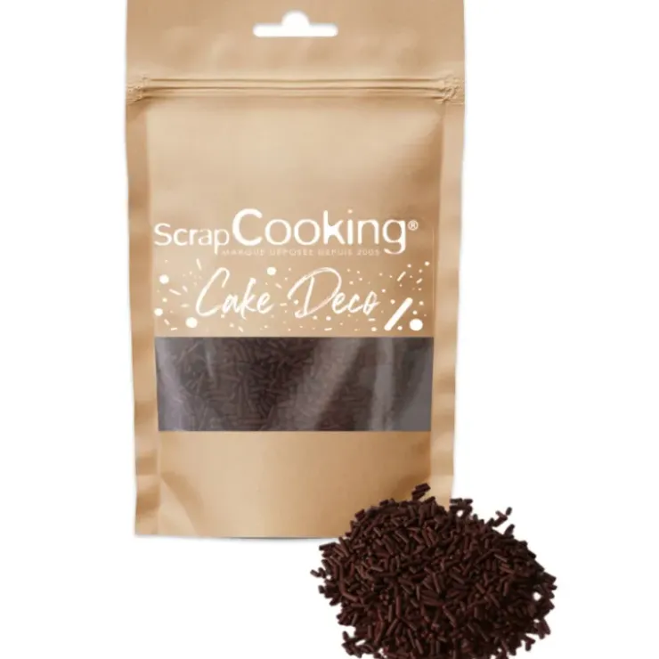 SCRAPCOOKING Vermicelles Chocolat Noir en Sucre 70 g Discount