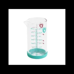 PEBBLY Verre Doseur en Verre et Silicone 200 ml Bleu New