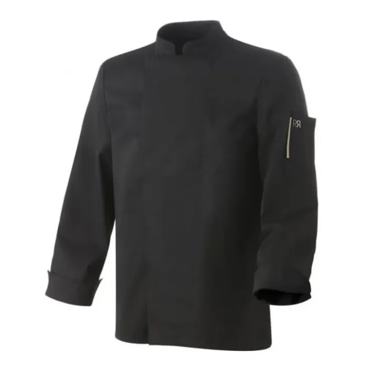 ROBUR Veste de Cuisine Mixte Noire Parement NERO T.3 manches longues New