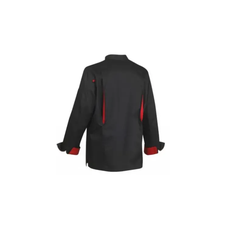 ROBUR Veste de Cuisine Mixte Noire/Rouge BOKO T.2 Outlet