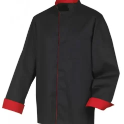 ROBUR Veste de Cuisine Mixte Noire/Rouge BOKO T.6 Clearance