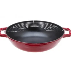 STAUB Wok en Fonte 30 cm Rouge Hot
