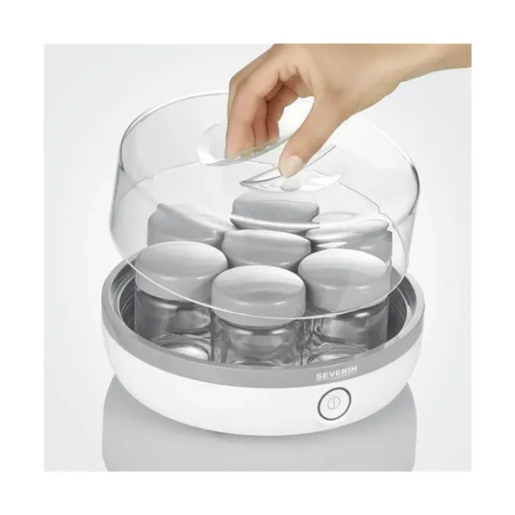 CUISINEADDICT Yaourtière 14 Pots en Verre Gris Séverin Hot