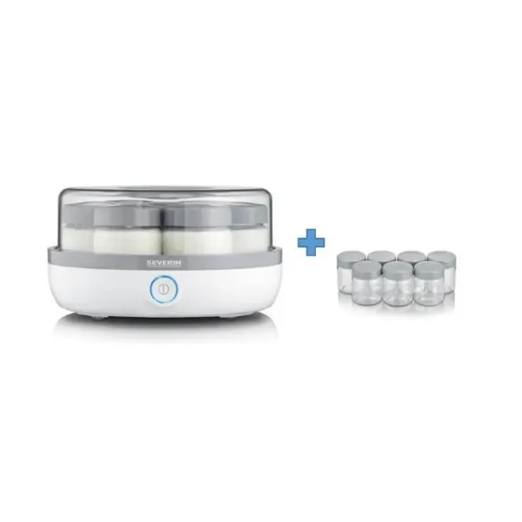 CUISINEADDICT Yaourtière 14 Pots en Verre Gris Séverin Hot